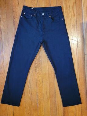 Levi’s 501 Cropped Black Jeans Women’s High Rise Straight Leg 25” Inseam